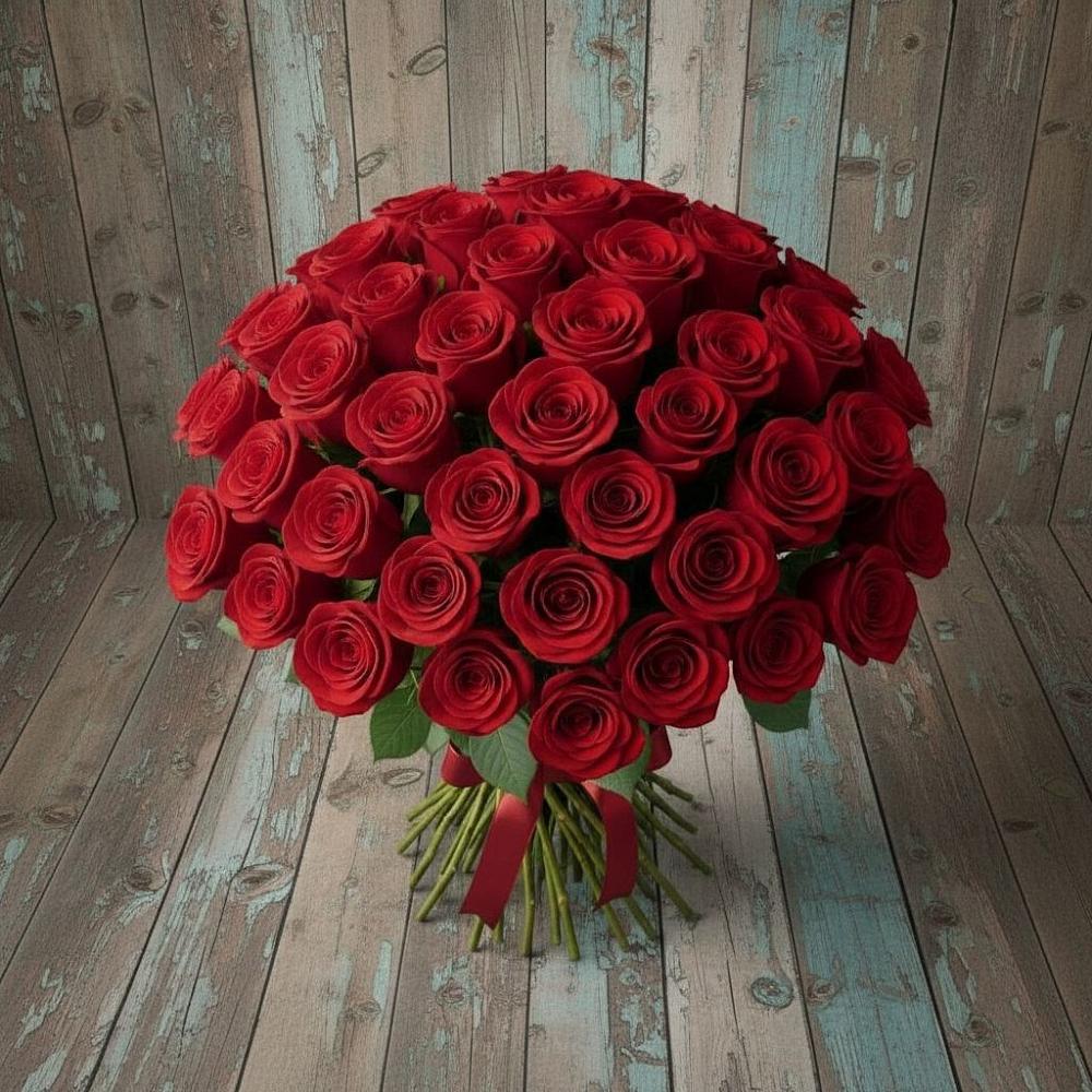 Букет 55 Красных роз Фридом в Мирном Республика Крым