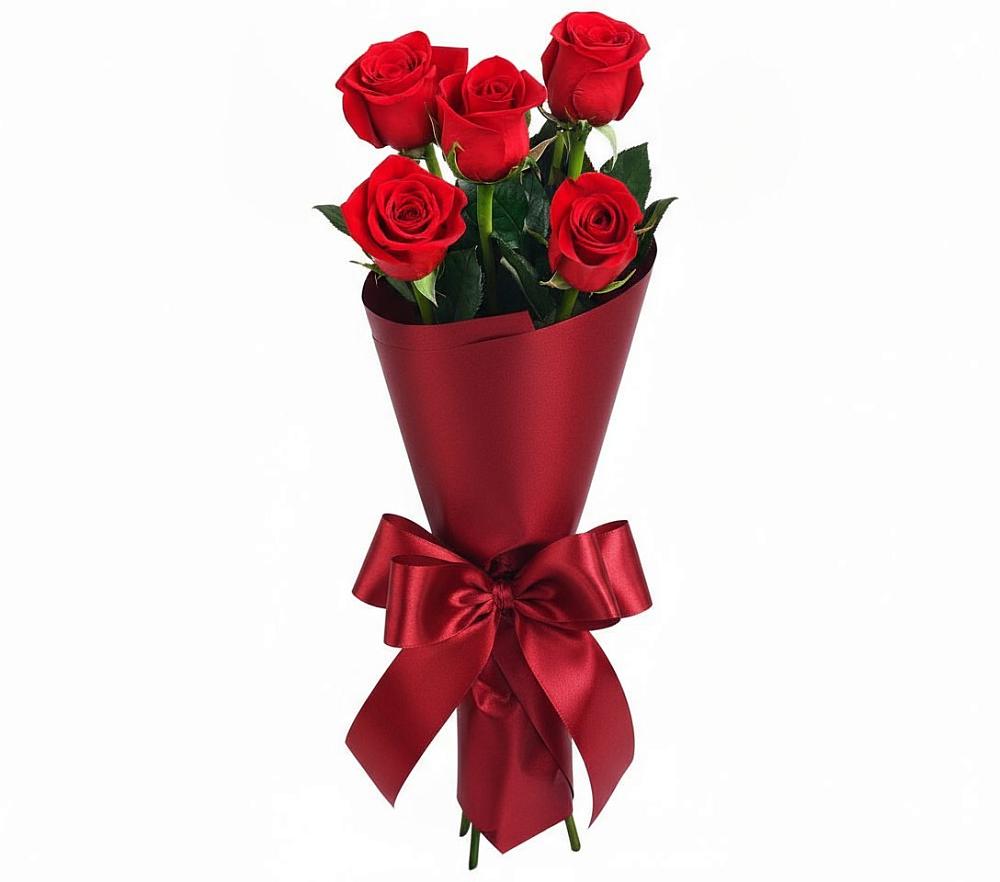 Букет 5 Красных роз Эдлесс Лав в Мирном Республика Крым
