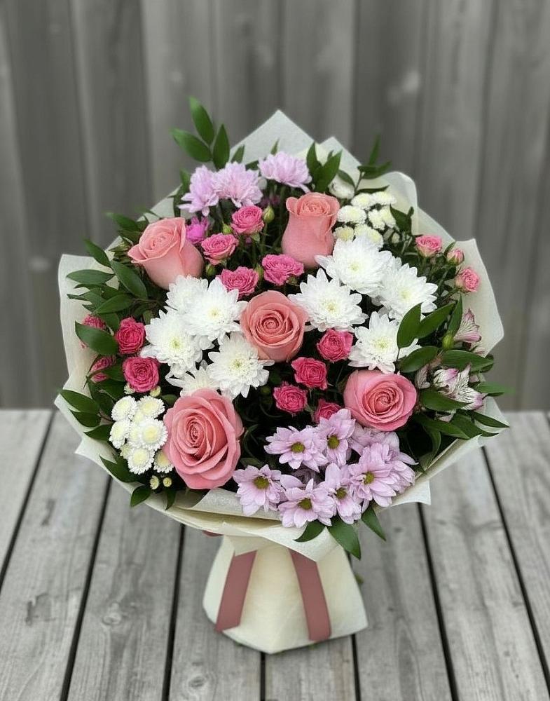 Букет цветов из: Альстромерии, Гвоздики, Розы и Хризантемы в Мирном Республика Крым