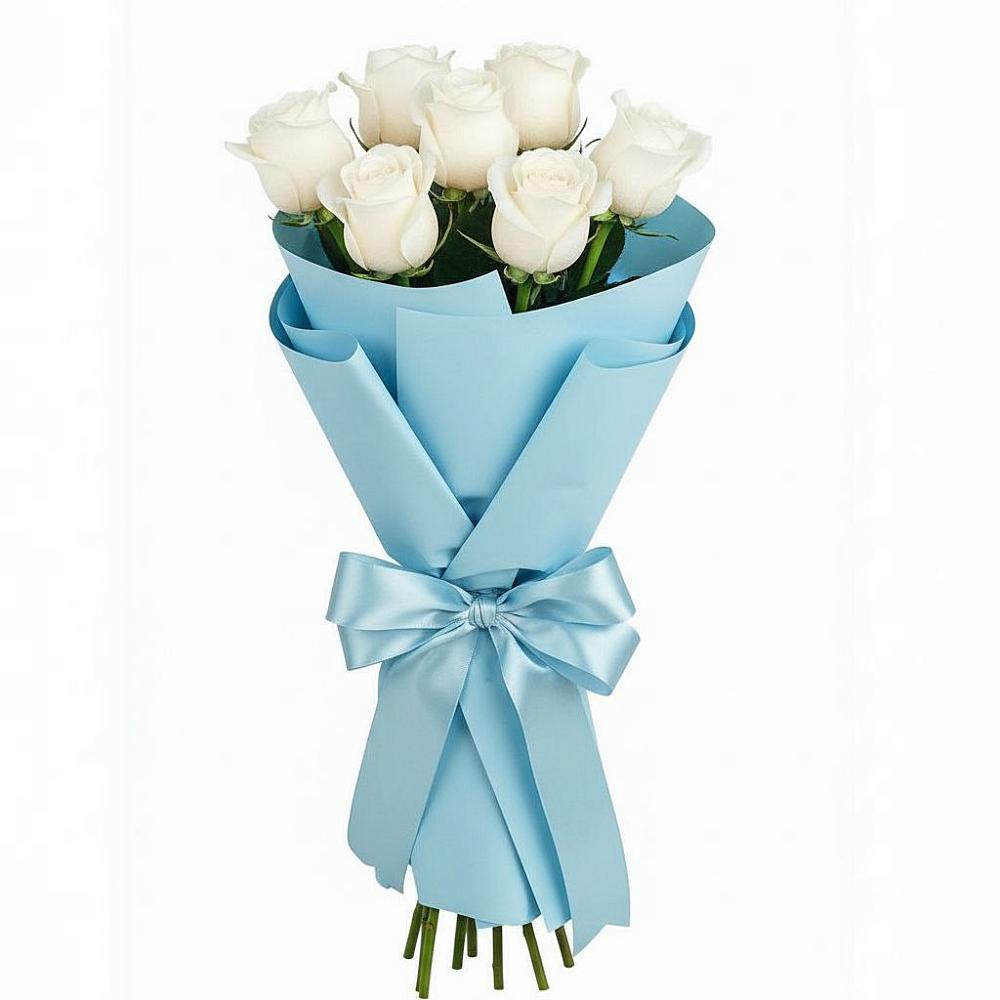 Букет 7 белых роз Проуд в Мирном Республика Крым