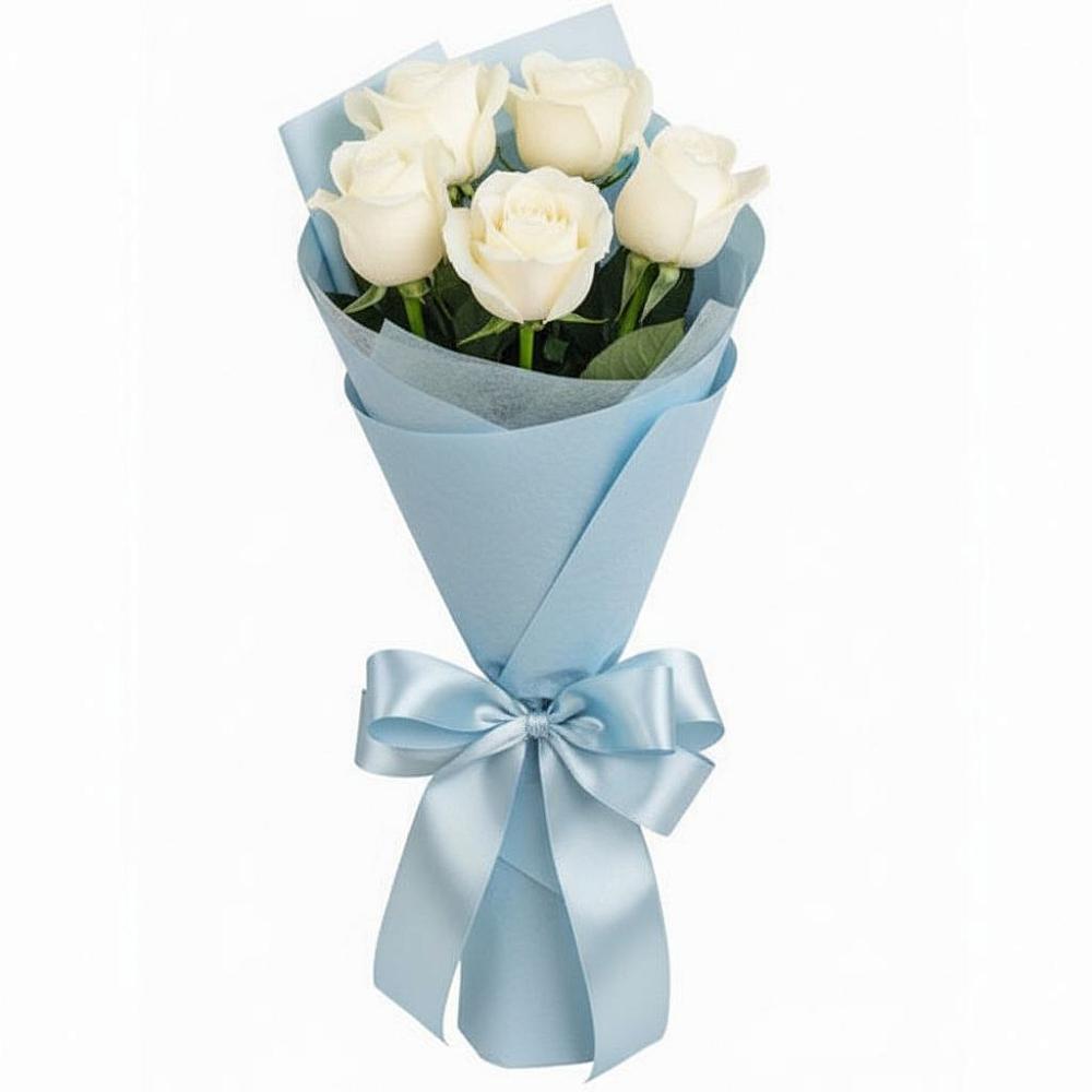 Букет 5 Белых роз Проуд в Мирном Республика Крым