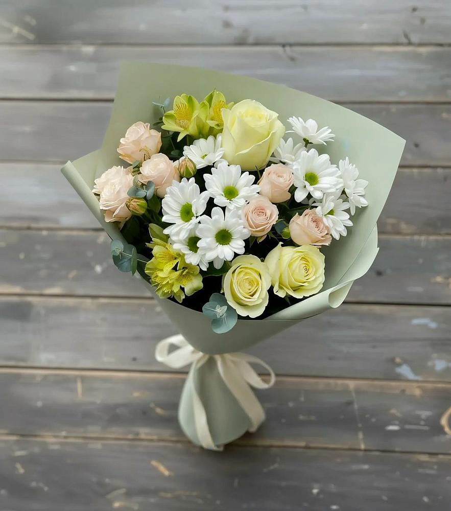 Букет цветов из: Альстромерии, Розы и Хризантемы в Мирном Республика Крым