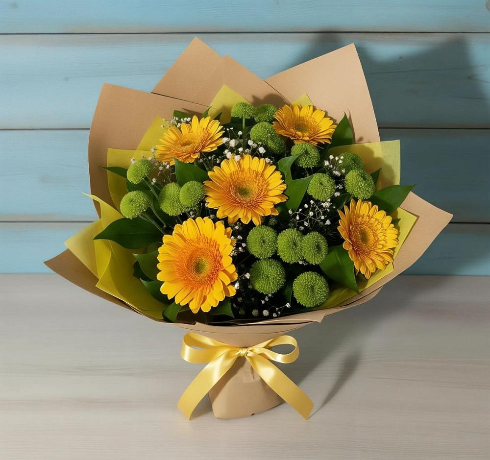 Букет цветов из: Герберы и Хризантемы в Мирном Республика Крым