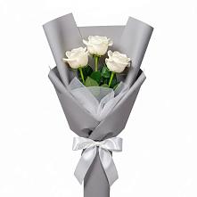 Букет 3 белые розы #REPLACE_PRED# Мирном Республика Крым