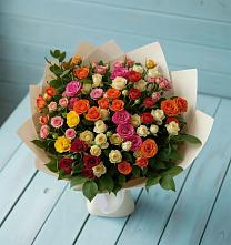 Букет Микс из разноцветных кустовых роз в Мирном Республика Крым
